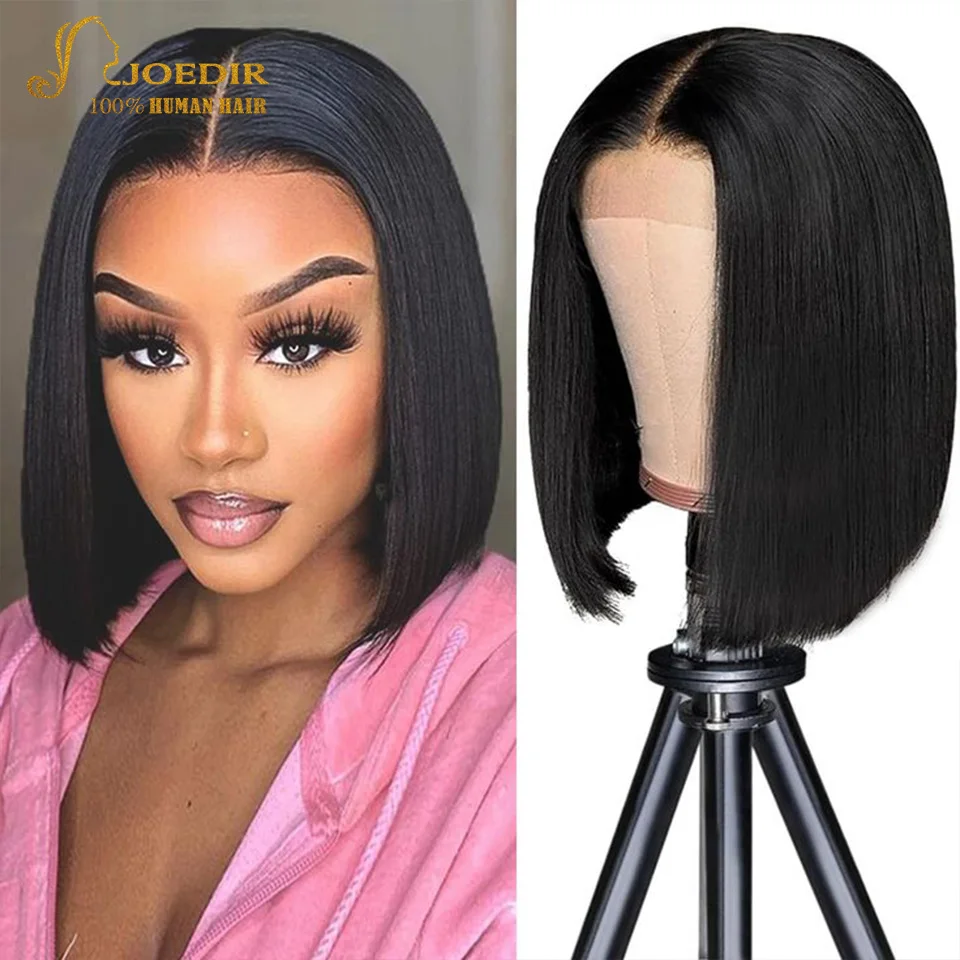 

Joedir Peruvian Straight Short Bob Wig 13*6*1 T Part Lace Front Wig Human Hair Wigs 180% Density Lace Front Human Hair Wigs