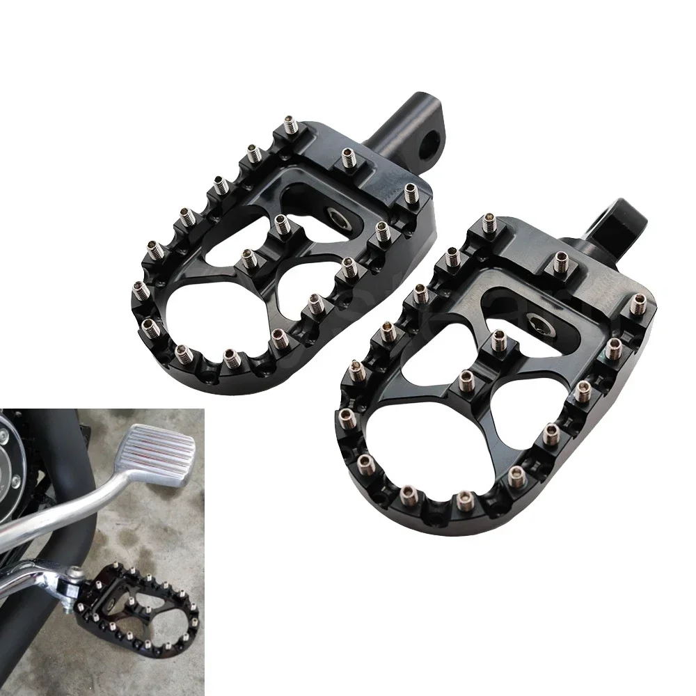 Motorcycle Footpegs Footrest Foot Rests Peg Pedal Fit For Harley Dyna Softail Road King Sportster XL 883 1200 CVO Custom Fat Boy