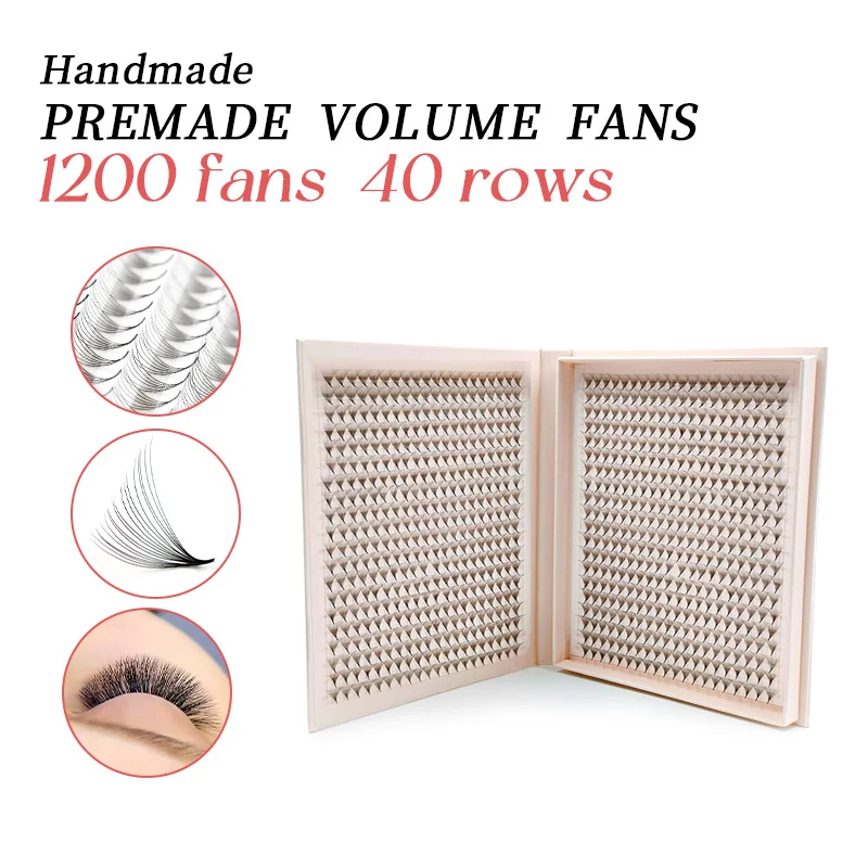 1200 Fans Nep Wimpers Xxl Mega Lade Matte Ultra Donkere Voorgemaakte Volume Fan Puntige Basis Promade Fans Wimper Extensions Make-Up Tools