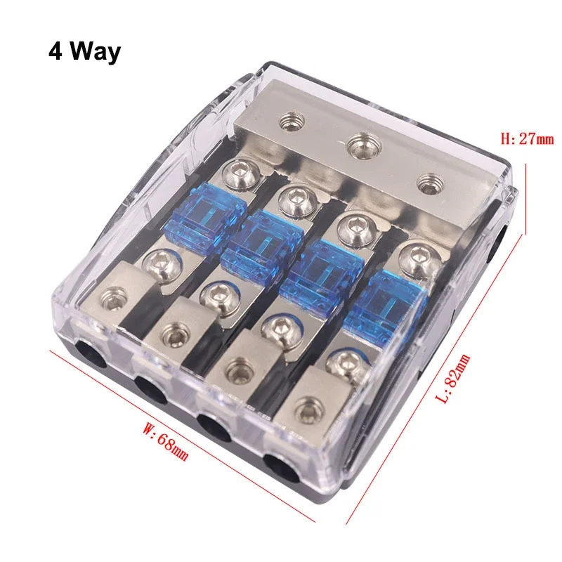 Zinc Alloy Nickel Plating Mini Fuse Holder Stereo Audio AFS Fuse Holder Power Distribution Block Fuse Box Car Audio Modification