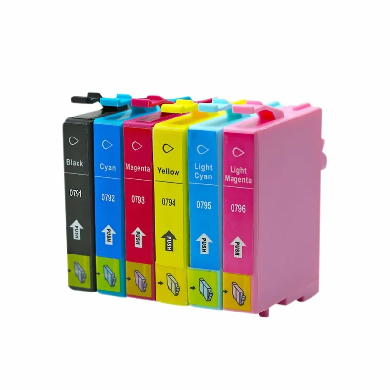 Vilaxh T0791 Ink Cartridge For Epson Stylus Photo 1400 1410 PX660 P50 PX650 PX700W PX710W PX720WD PX730WD PX810FW T0791 - T0796