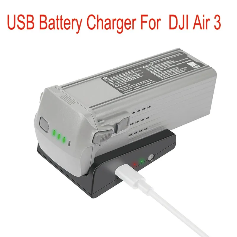 USB Battery Charger For DJI AIR 3/3S Drone Fast Charger Battery USB Charging With TYPE C Cable Accessories