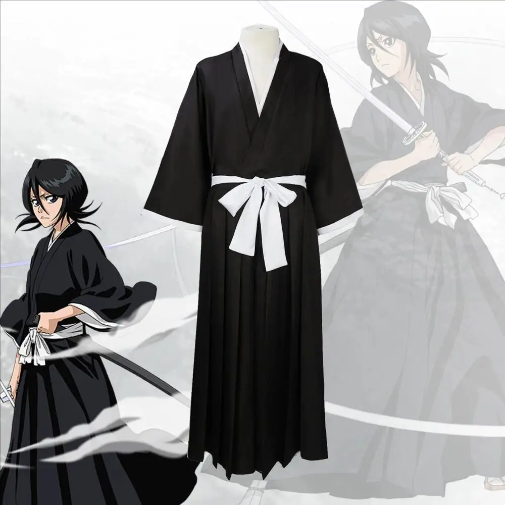 Halloween-Karneval Kuchiki Rukia Shinigami Cosplay-Outfit BLEACH Soul Society Uniform für Damen und Herren Themenparty Cosplay-Show