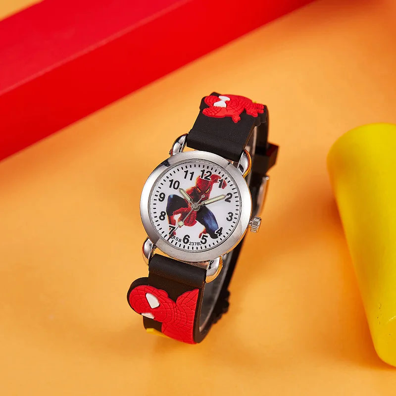 ساعة ديزني مارفل سبايدر مان كارتونية للأطفال للمدرسة الابتدائية والأولاد كوارتز مقاومة للماء #4