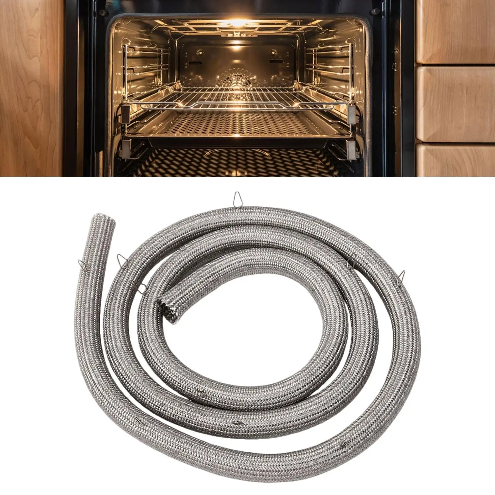 Oven Door Seal Gasket WB32K5039 Sturdy Versatile Fiberglass Replaces Parts with Mounting Clips 78 inch Long 1.6cm Diameter