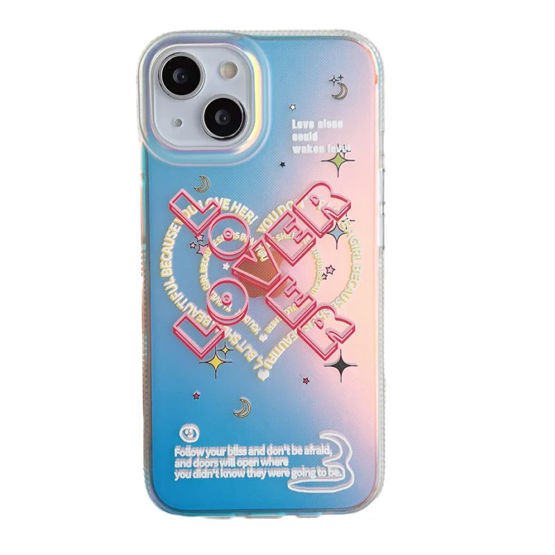 For iPhone 14Promax 2023 New Ins Net Red Korean Style Laser Gradient Acrylic Phone Case 14Pro 13Promax 12 11