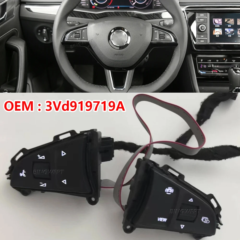 Botones de Control Multifunción para Volante 3VD919719A para Octavia 3, Fabia 3, Super Yeti 2015-2025