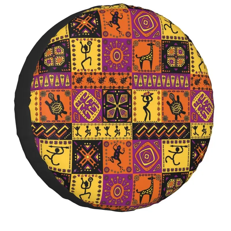 Ethnic National Patterns Spare Tire Cover for Jeep Grand Cherokee African 4WD 4x4 SUV Car Wheel Protector 14