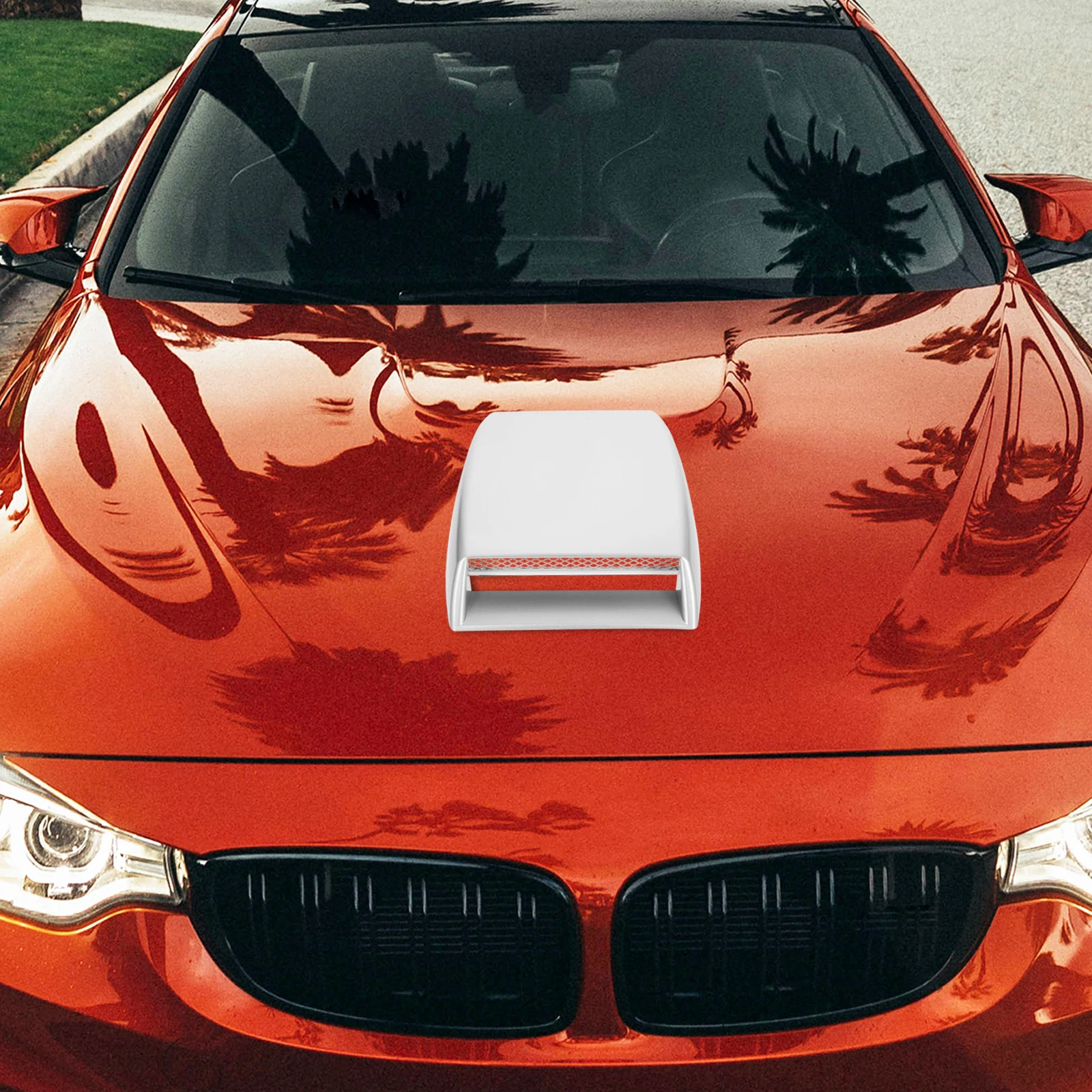 

Car Hood Vent Sticker Air Flow Simulation Scoop Decorative Cover for Most Vehicles Easy Installation Universal Fit