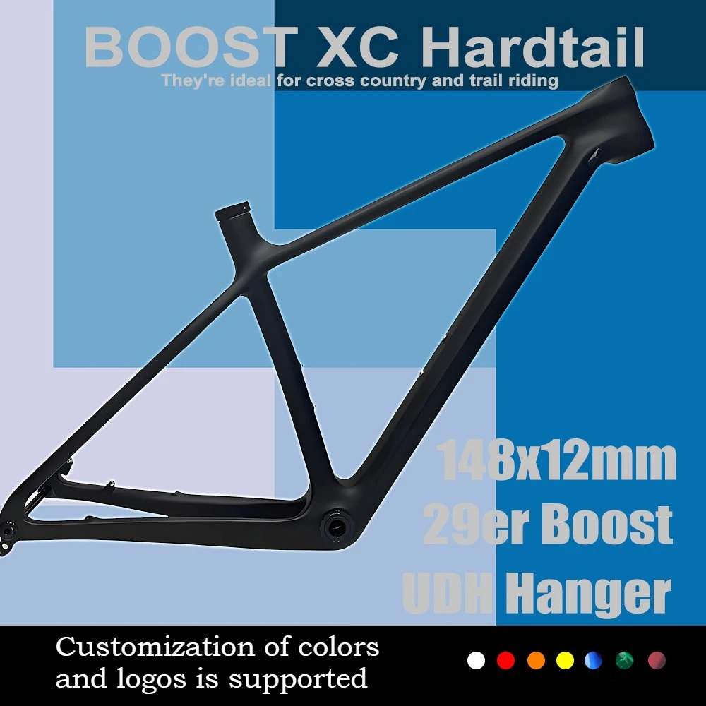 

Ультралегкая карбоновая рама для горного велосипеда T1100 29er XC Hardtail, ось Boost 148, каретка T47, дисковые тормоза