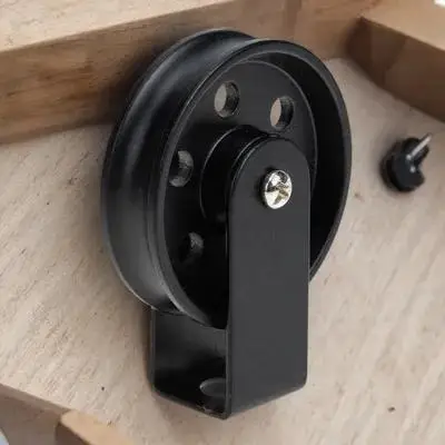 

Black Iron Pulley Wheel Rustic Vintage Style for Pendant and Wall Lamps Outdoor Retro Cable Pulley Lighting Part