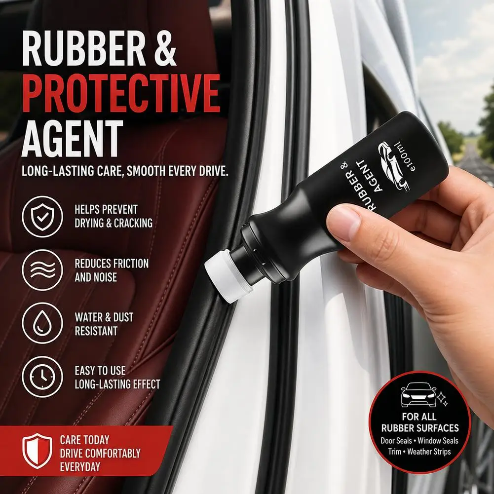 Car Rubber Seal Conditioner Noise Elimination Restores Elasticity for Auto Window Door Hood Seals Prevents Leaks Weatherstrip
