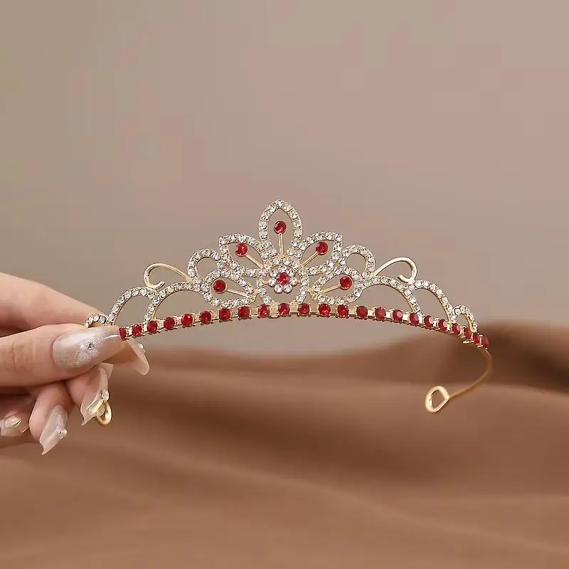 Mädchen-Prinzessinnen-Tiara mit Strass und funkelnden Kristallen für Geburtstage, Hochzeiten und Blumenmädchen-Veranstaltungen – Detail 8