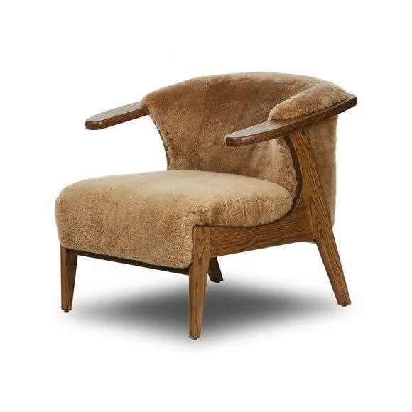 Designer retro wabi-sabi style solid wood revolving lounge chair, suitable for hotel apartment bathroom living room