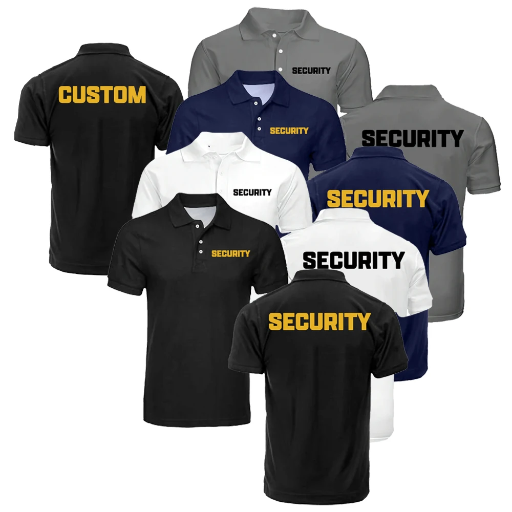 Security Solid Color Men's Lightweight Polo Shirts Casual Breathable Men's and Women's Work Clothes Mass Customized Tops