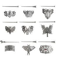 Viking Hairpin Celtics Knots Crown Vintage Metal Hair Stick Runes Dragons Slide Hair Clip Women Hair Jewelry Accessorie