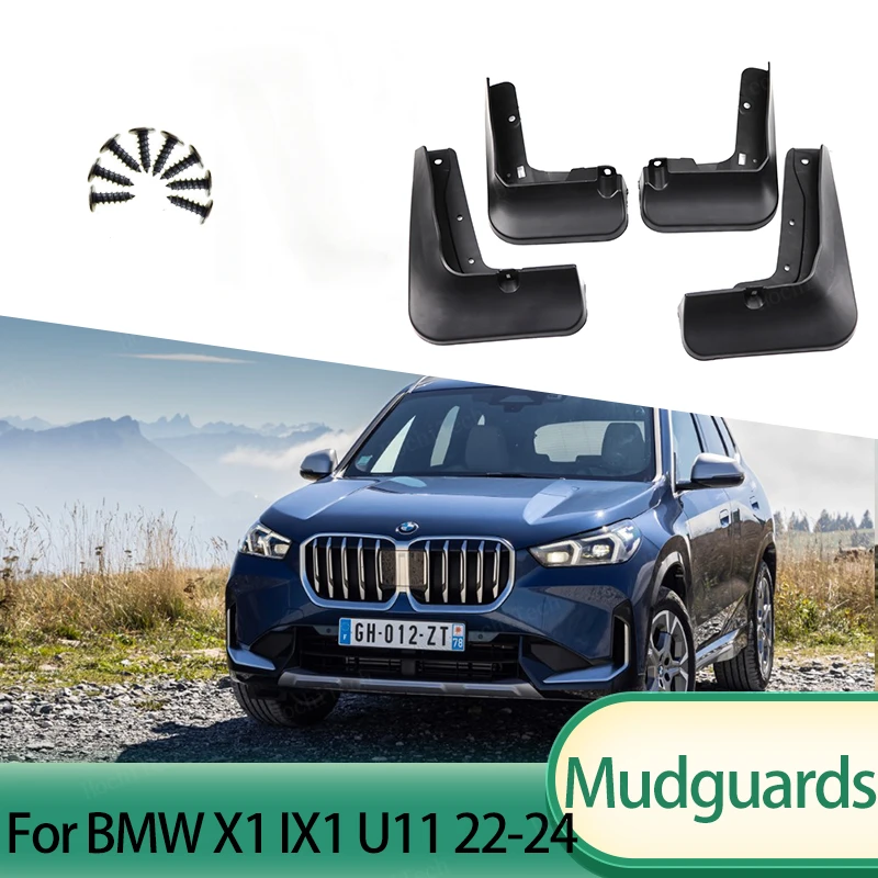 Mud Flaps Auto Front Rear 4pcs Mudguards Special Fender Mudflaps Car Accessories for BMW X1 IX1 U11 M35i M Sport XLine 2022-2024