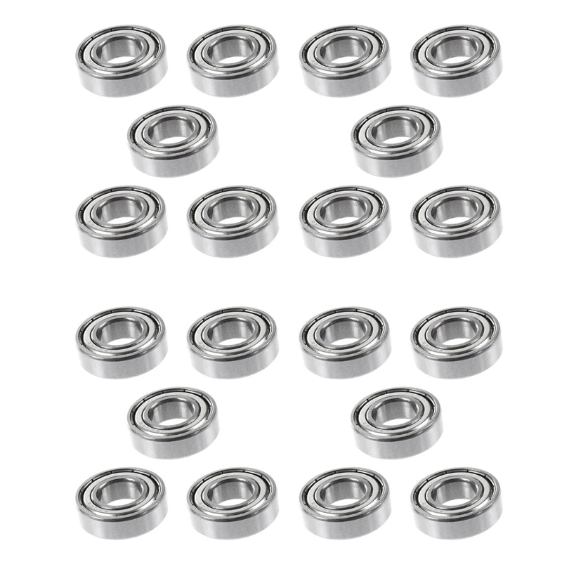 6002Z 15 X 32 X 9 Mm Shielded Metal Ball Bearings 20 Pcs, Silver