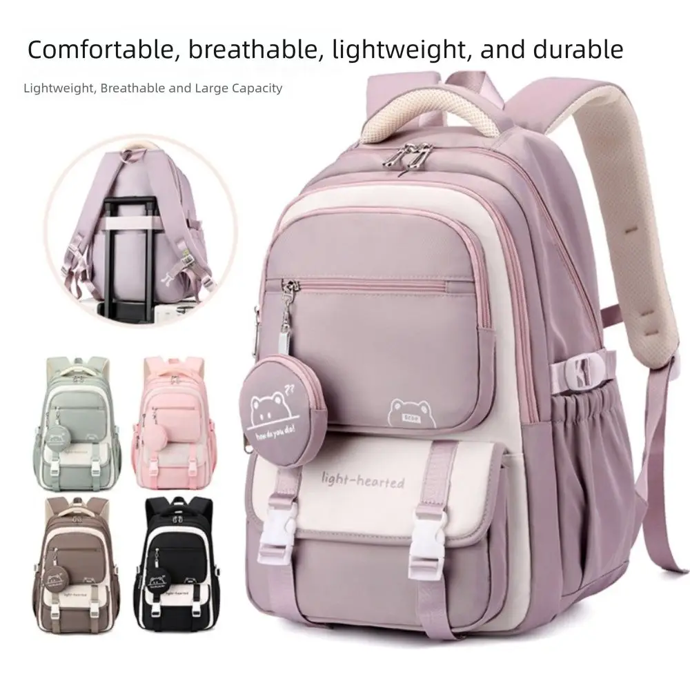 

Durable Large Capacity Backpack Casual Lightweight School Bag Multifunctional Shoulder Bag Women