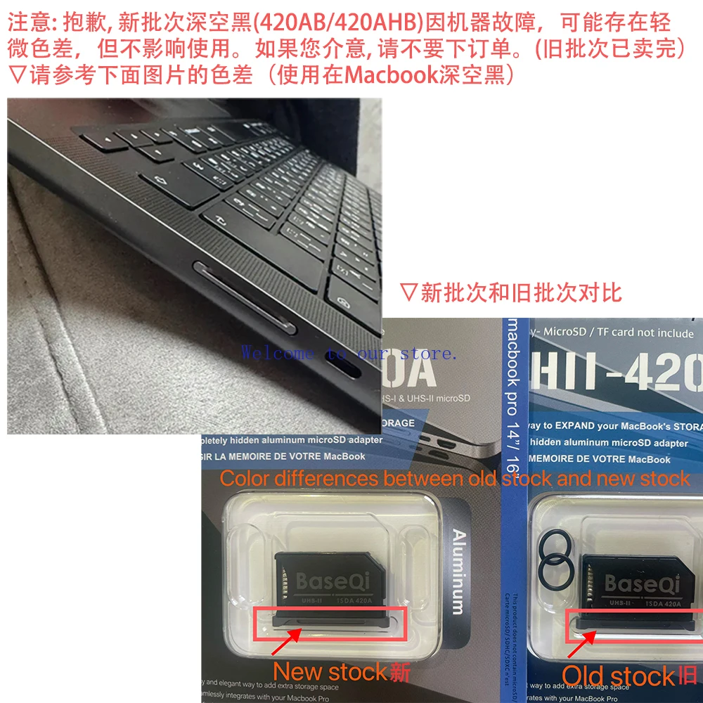 For BaseQi Apple MacBook Pro Space Gray 14inch / 16inch Aluminum Alloy Hidden Card microSD Card Slot