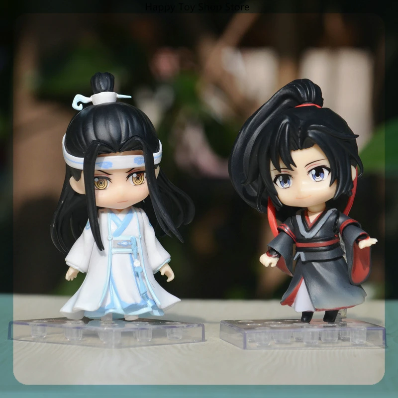 10cm The Founder Of Diabolism Wei Wuxian Lan Zhan Q Edition Figure Model Statue Collection Desktop Decoration Ornament Toys Gift