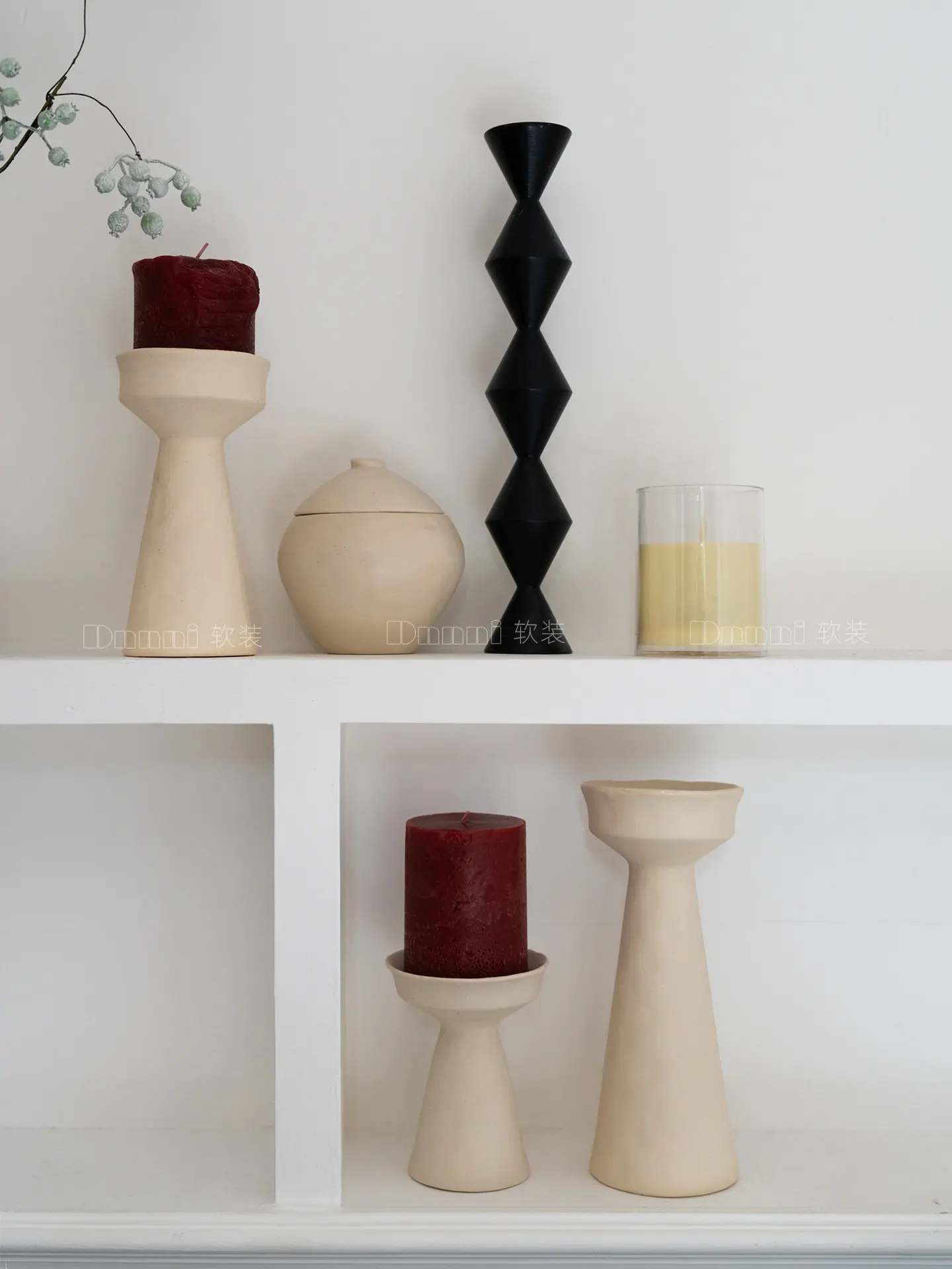 Wind Plain Embryo Ceramic Candlestick Storage Tank Medieval French Home Stay Living Room TV Cabinet Bedroom