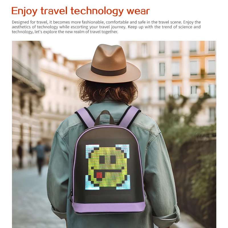 

T7 LED Display Backpack Business Travel Outdoor Expanded Motorcycle Cycling Backpack Laptop Backpack Men/Women APP/Bluetooth