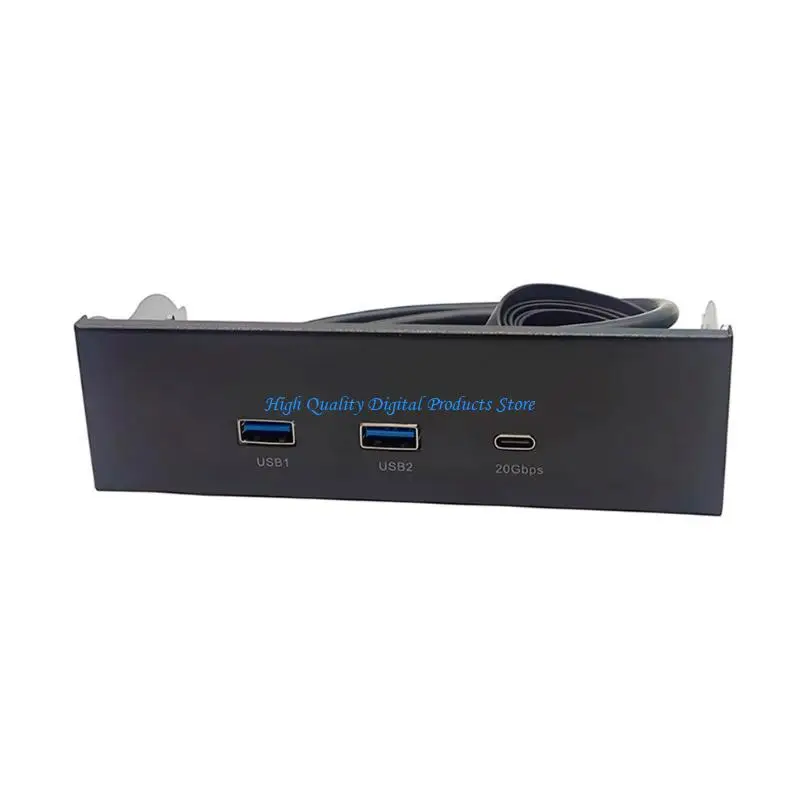 

U2JE 5.25Inch Drive Bay Panel USB3.2 Type C Hub for PC Cases with Double USB A Port