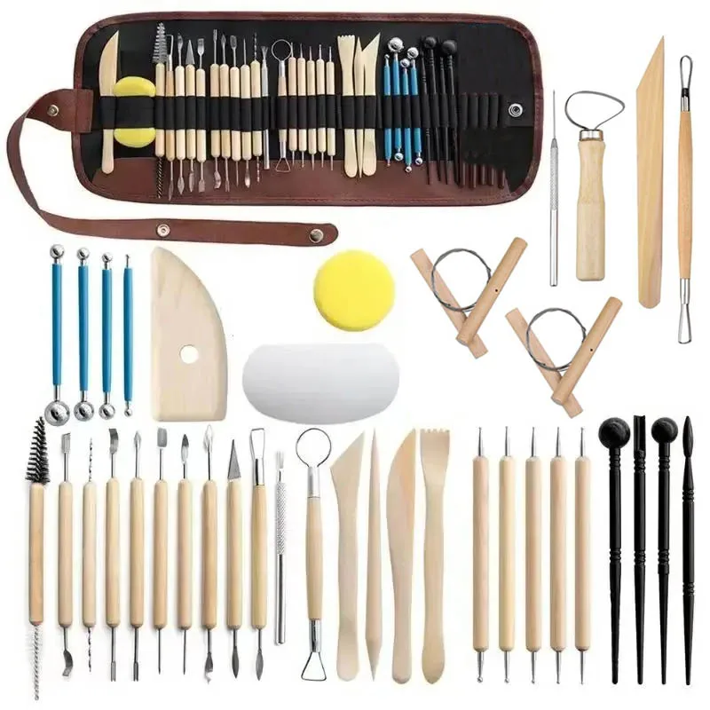 

Pottery Clay Sculpting Tools 39 Pcs/Set Ceramic Wax Carving Tool Kit for Art Clays Pottery Shaping Modeling Tool Cutter Supplies