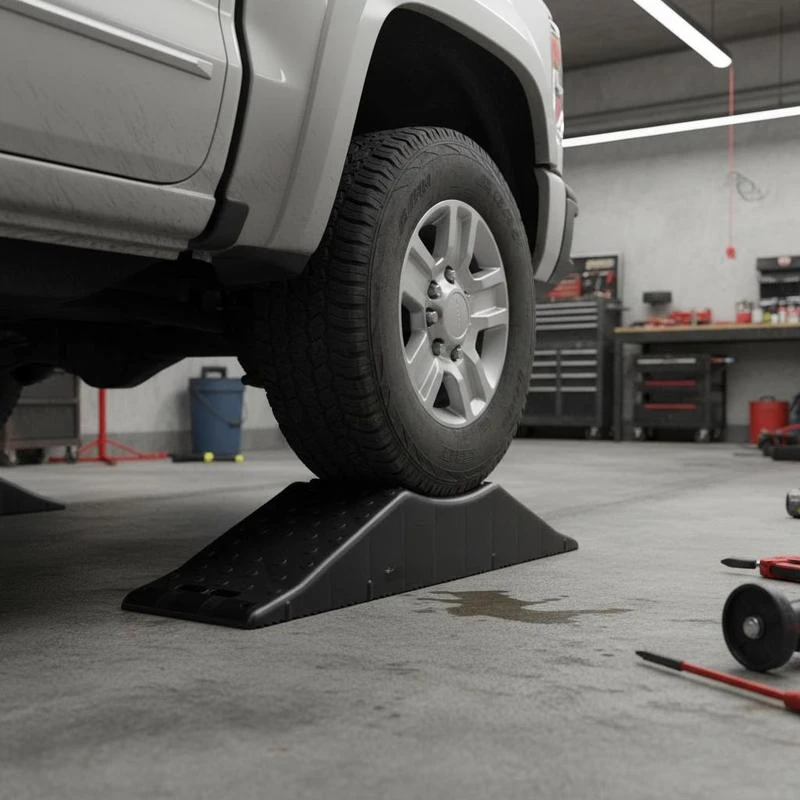 

Vehicle Ramp, Single Unit Auto Service Ramp, 20000 lbs/9 ton Load Limit, 5.5" Elevation Auto Ramp, Robust Tire Ramp for Routi