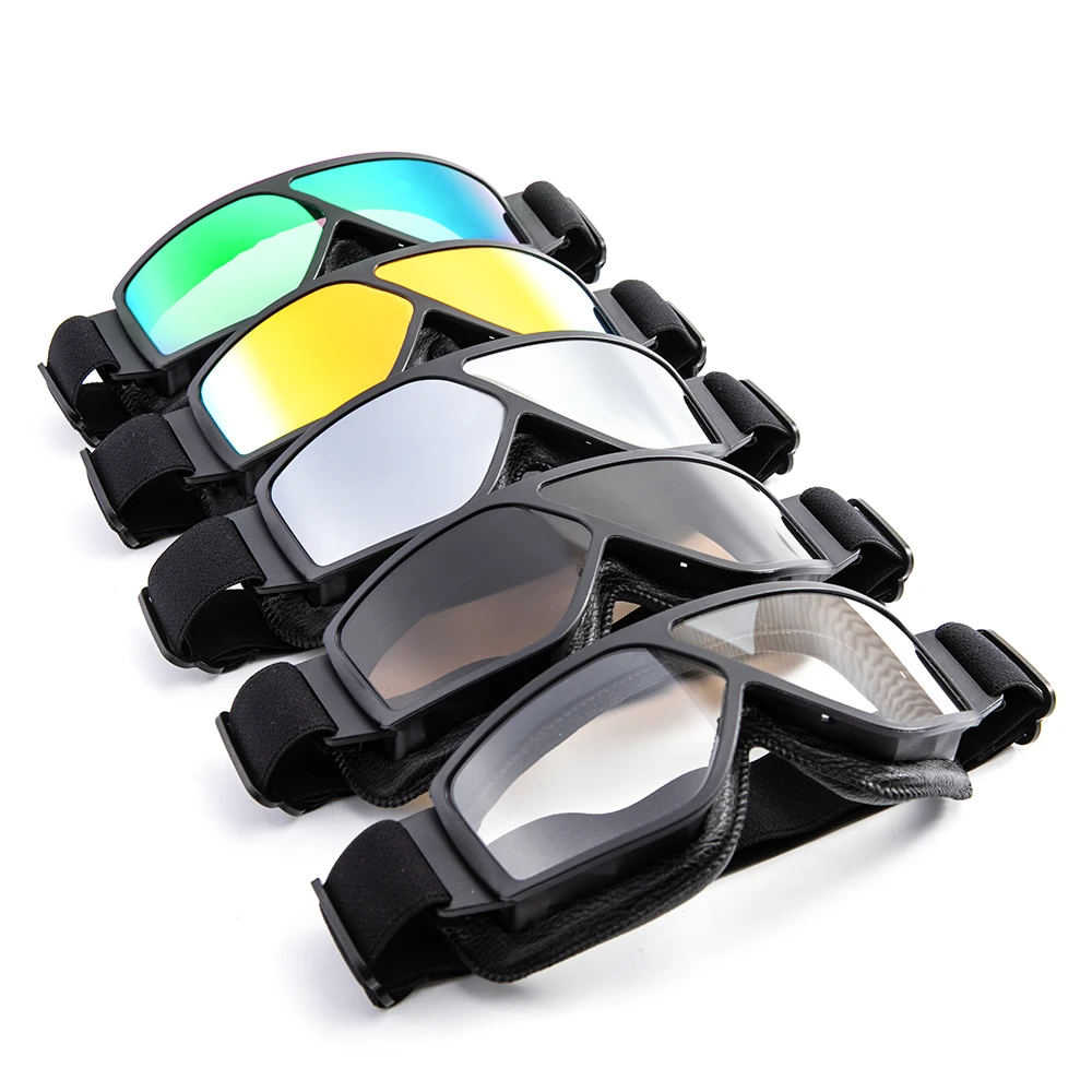 

Retro Pilot Motorcycle Goggles ATV Bike Glasses Protective Eyewear For Harley Helmet