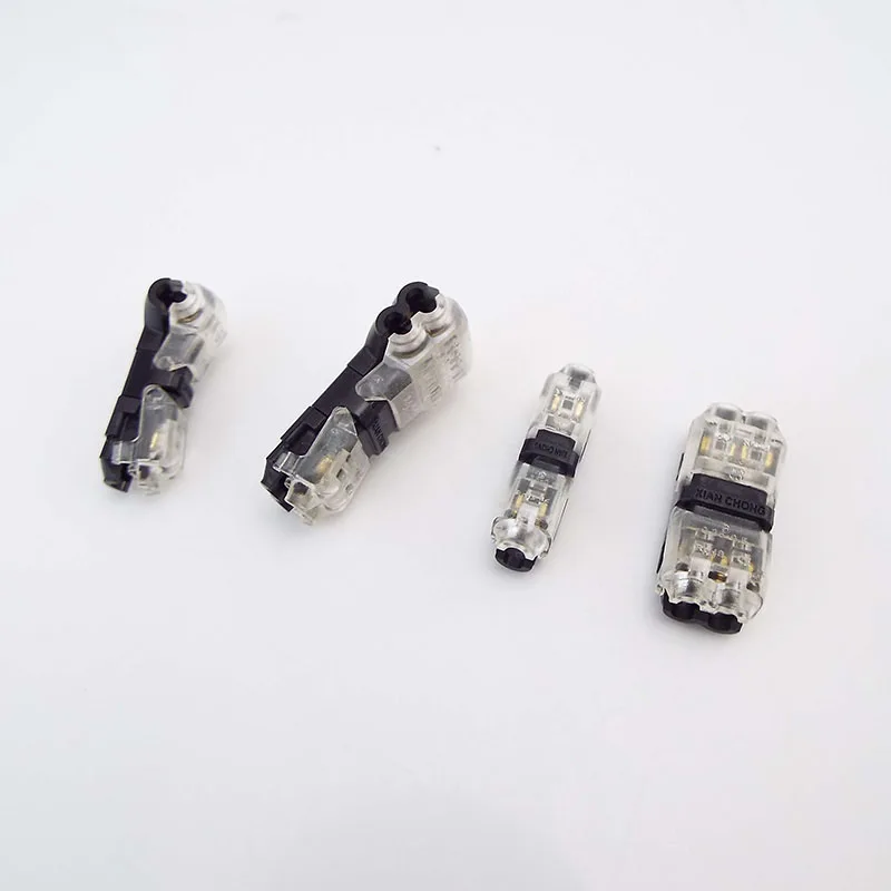 D1 T1 t2 H2 T Type Scotch Lock Quick Wire Connectors 2 Pin Cable 3 Way No Soldering Compact Crimp Terminal Block For LED Strip P