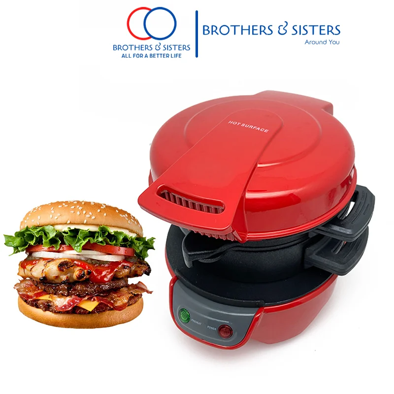 EN 220V Electric Burger Sandwich Maker Household Breakfast Machine Hamburg Sandwich Maker Bread Sandwich Machine Waffle Machine