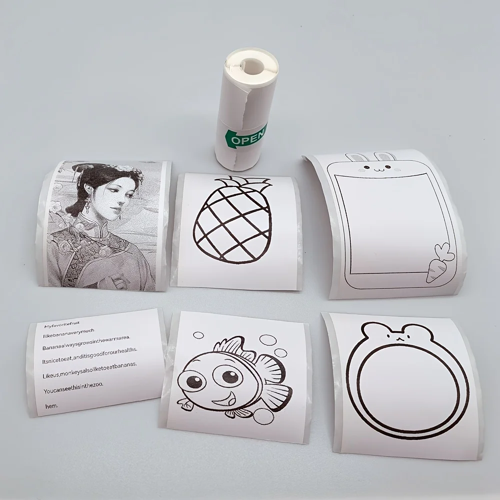 12 Rolls Self-Adhesive Thermal Sticker Paper 57x25mm Matte Biodegradable Refills for Mini Printers & Instant Cameras 70gsm