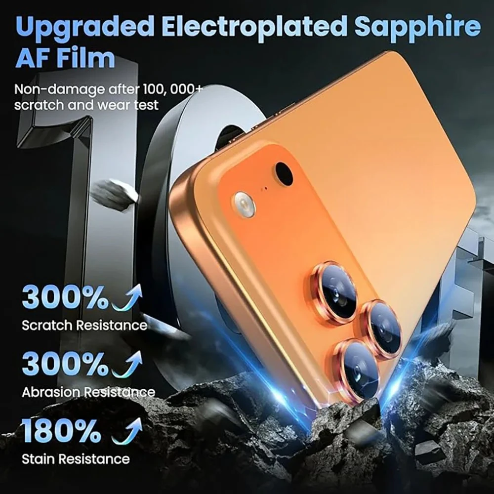 1-3 قطعة 8K HD عدسة الكاميرا حامي الزجاج المقسى ل 17 برو ماكس حلقة معدنية كاميرا غطاء كامل فيلم آيفون 15 16 برو ماكس