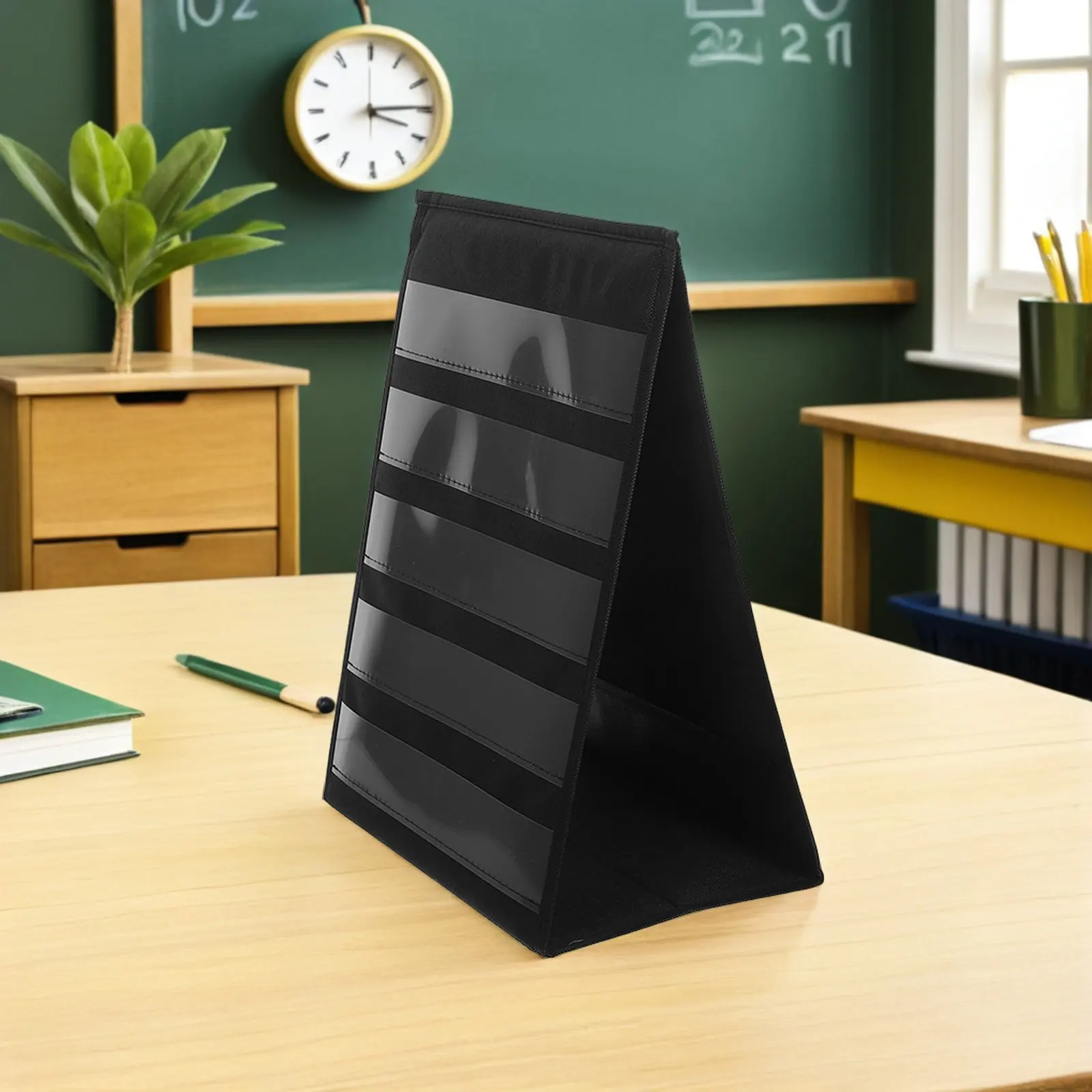 Portable Classroom Pocket Chart For Classroom Desk Home Education Desktop Tabletop Double Sided Folding Standing