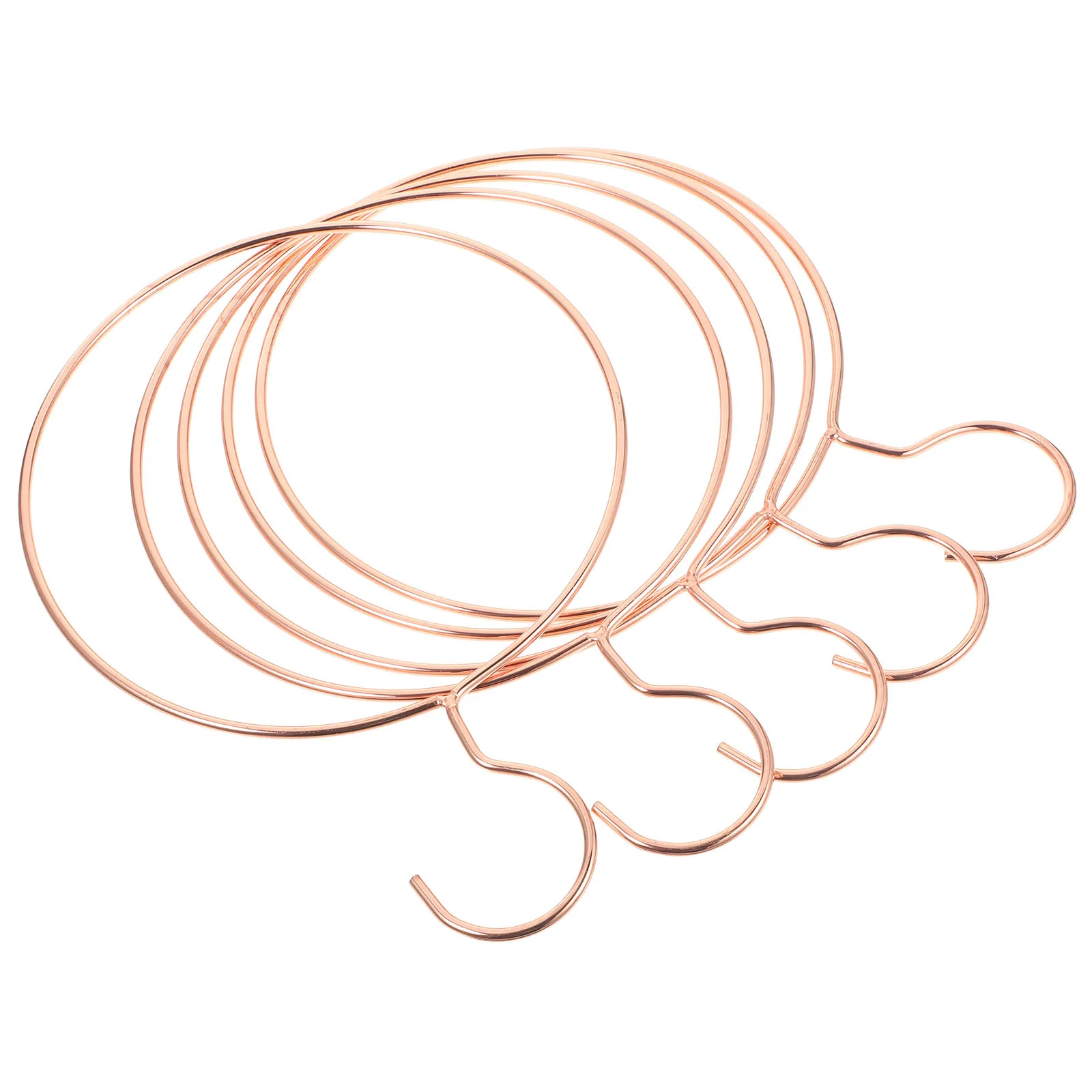 

5 Pcs Round Hanger Gold Hangers Scarf Suit for Clothes Clothesline Circular Travel