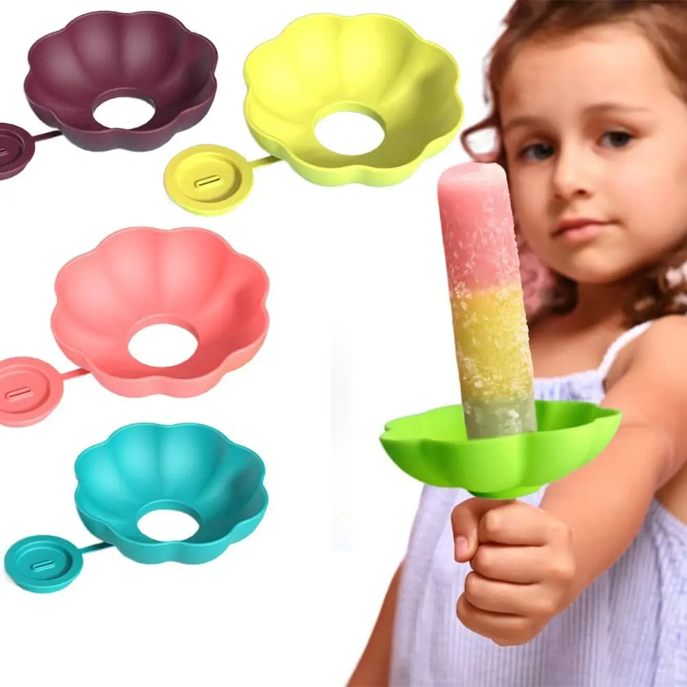Drip Free Proof Popsicle Holder Rack Anti-flow Ice Cream Bracket Anti-drip Tray Reusable Portable Popsicle Protectors Kids