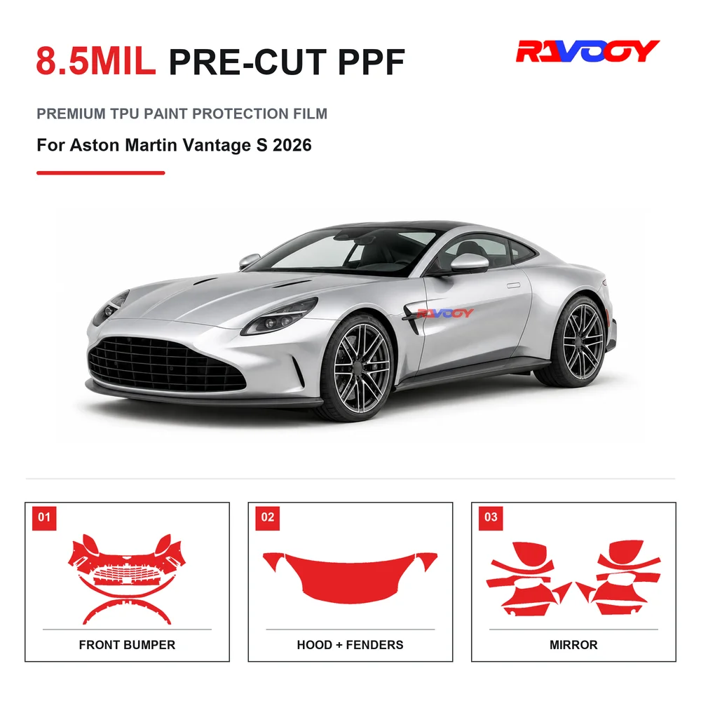 Precut PPF For Aston Martin Vantage S 2026 8.5mil TPU Clear Paint Protection Film Self Healing Hydrophobic UV Stone Chip Guard