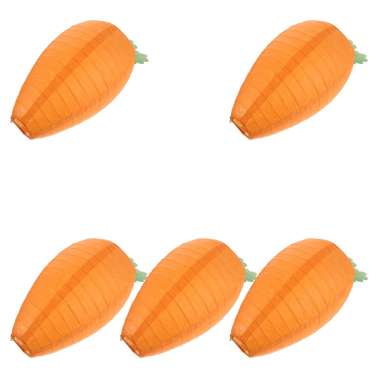 5Pcs Carrot Lantern Hanging Decoration - 8 Inch Reusable Paper Lanterns for Easter Party Supplies Spring Home Decor Garden Event - Detail 1