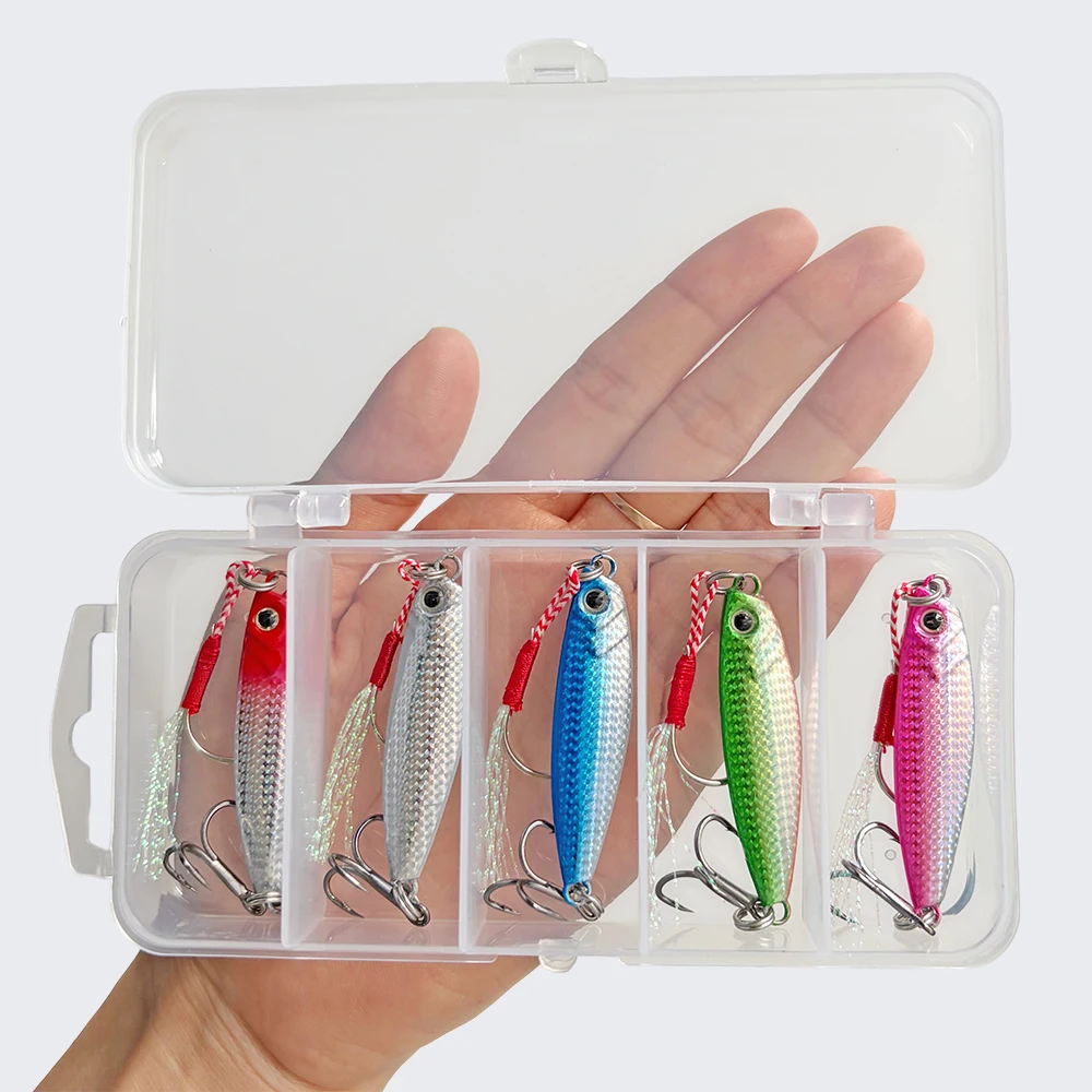5 Stück 10g/15g/20g Metall-Jig-Angelköder-Set - Künstliche Barschköder, Forellen-Jigging-Köder für Süßwasser- und Salzwasserangeln – Detail 8
