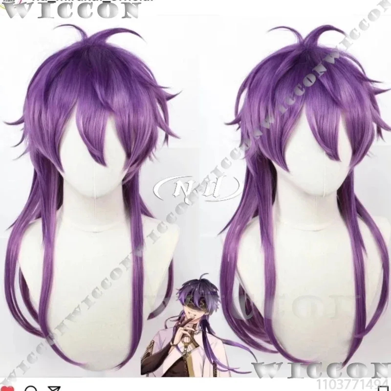 رين لعبة نو: كرنفال بليس شعر مستعار تأثيري الأرجواني الشعر الدعامة رجل إمرأة البدلة هالوين كوس حفلة لعب الأدوار الزي مخصص vm;7;jh8 #2