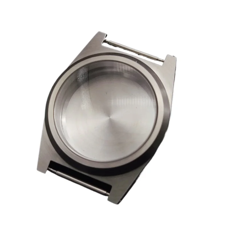 For 38MM Men's Watch Case, Suitable for NH35 Movement, Glass Brushed Stainless Steel Case Is Fashionable