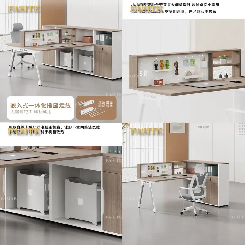 For Double Office Staff Desk Combination Screen Card Seat Financial Workstation with Partition Modern Commercial Furniture