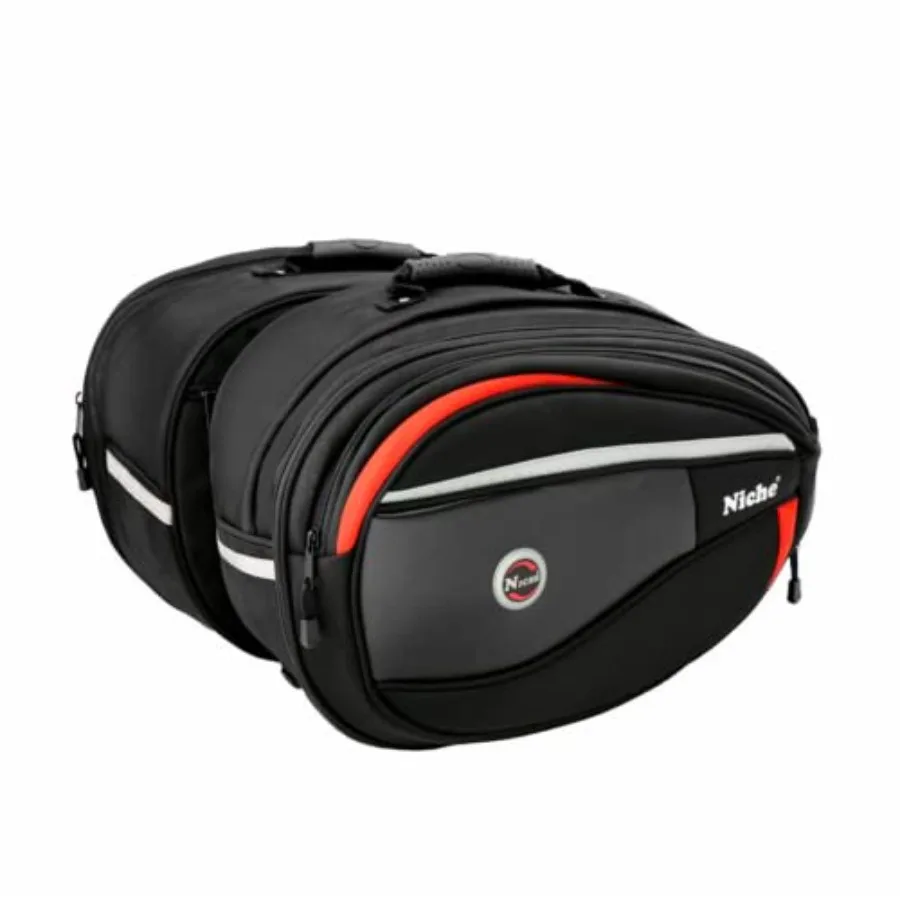 

2pcs Deluxe Motorcycle Saddle Bag Side Bag for Street Bike and Sports Bike Expandable Waterproof Travel Pannier Bag with Durabl