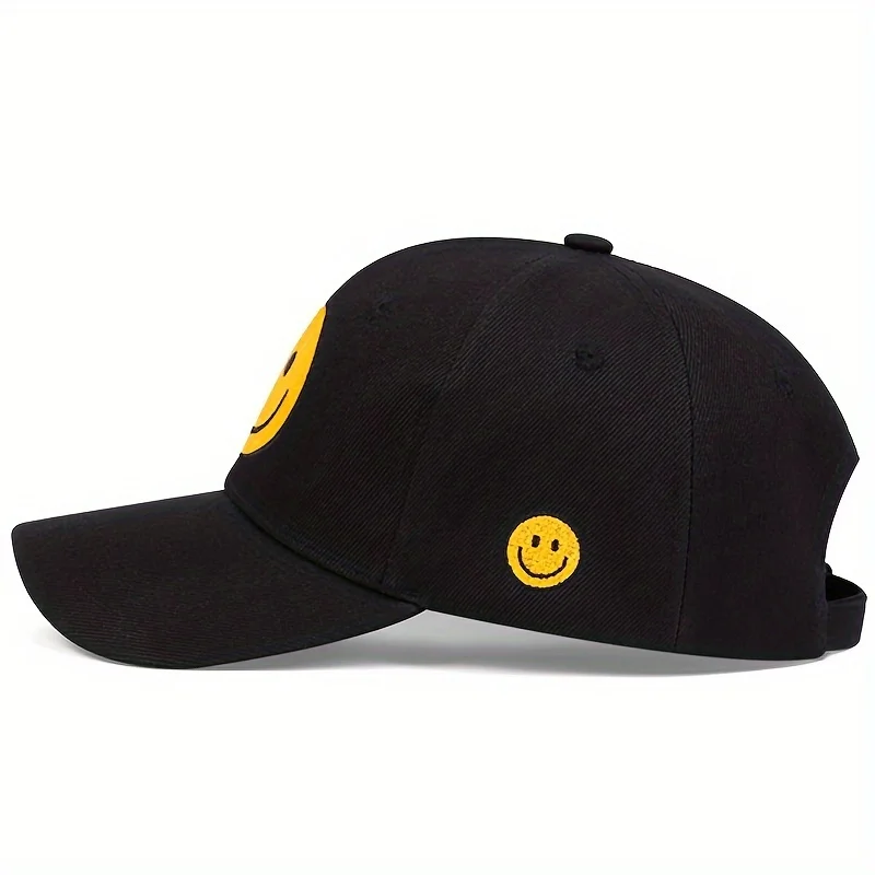 Unisex Smiling Face Embroidery Baseball Caps Spring Autumn Outdoor Adjustable Casual Hats Sunscreen Hat