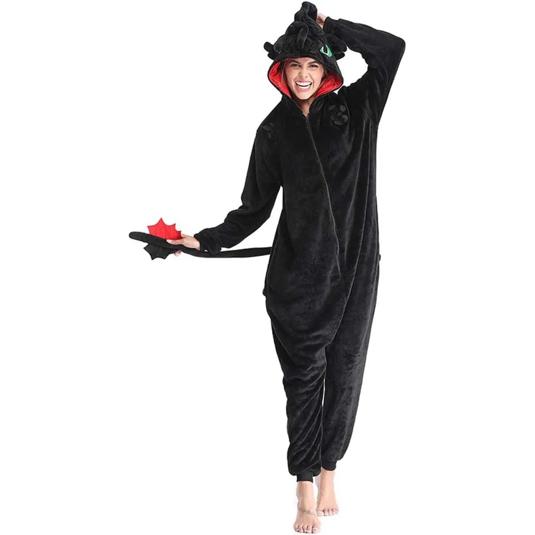 How To Train Your Dragon Toothless Anime Cosplay Costumes Animal Kigurumi Hooded Cartoon Onesies For Christmas Halloween Party