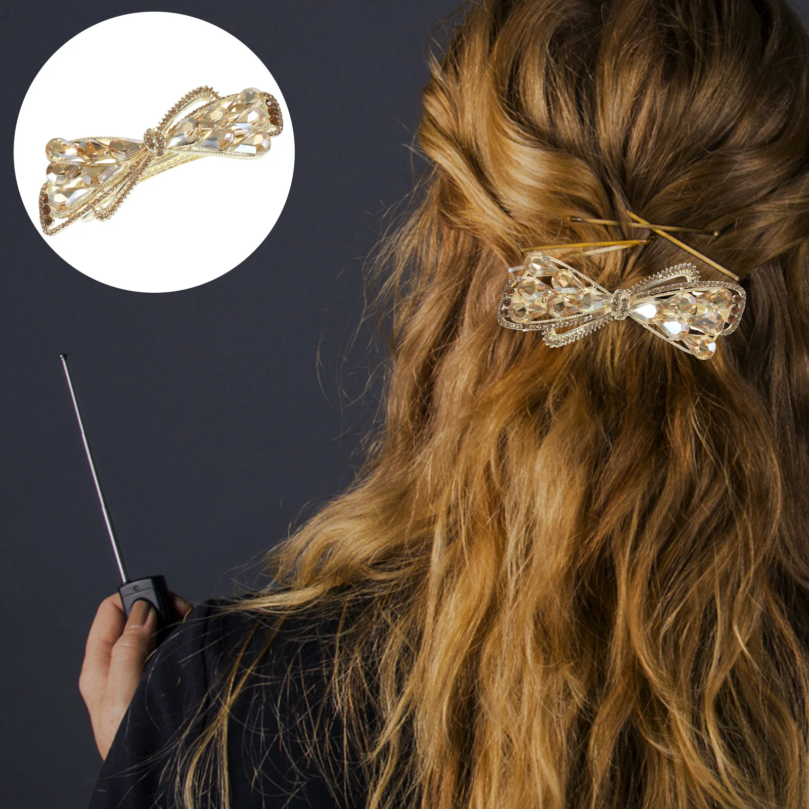 

Korean Version Hairpin Headgear Accessories Decorative Rhinestones Clips for