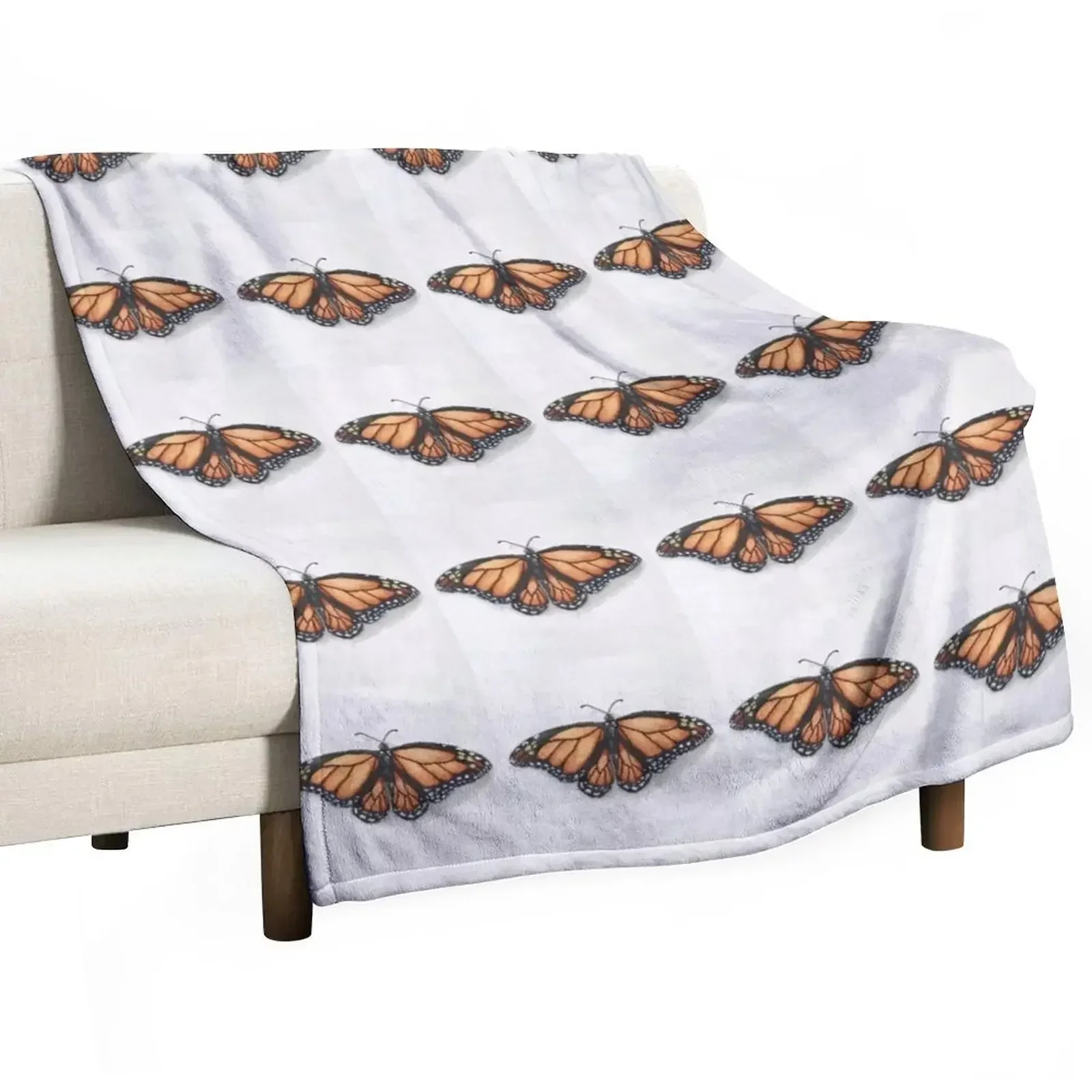 Monarch Butterfly Throw Blanket Flannel Fabric funny gift Furry Blankets