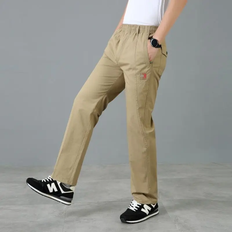

Повседневные брюки, мужские летние осенние тонкие свободные прямые брюки 2025 года, трендовые новые спортивные брюки, новые мужские брюки для бега в китайском стиле